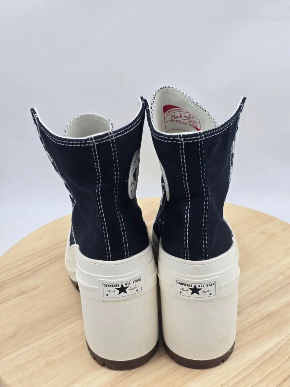 Converse Chuck 70 De Luxe Heel Platform  Black Egret Sneakers A05347C Womens 6